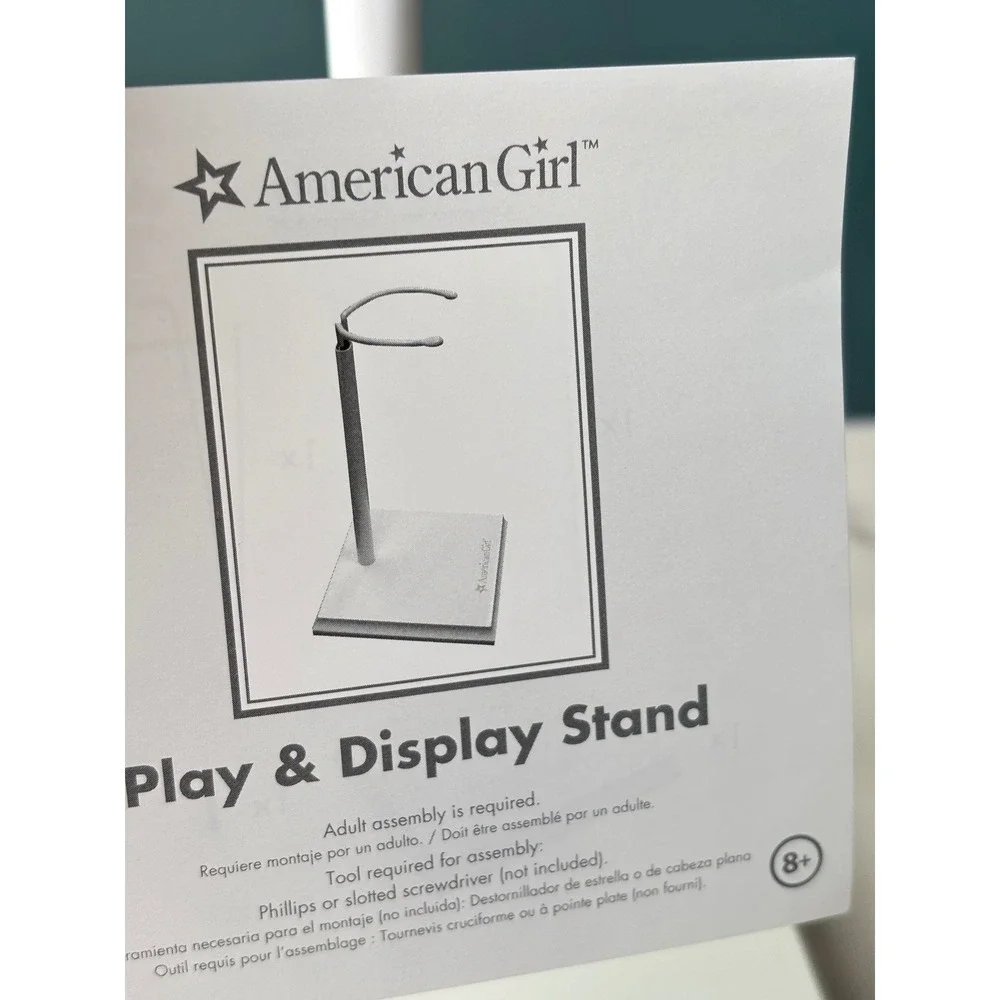 American Girl Doll Play Display Stand White Adjustable 18 Inch Doll Accessory